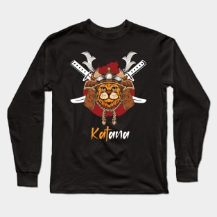 Katana Japanese Cat Samurai Pun Long Sleeve T-Shirt